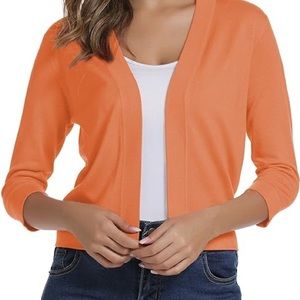 Womens Orange Shrug/Cardigan (XL-fits like L)